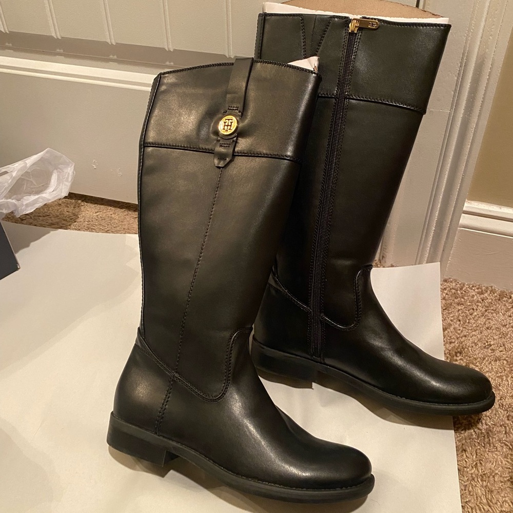 NET Tommy Hilfiger Black Tall Boots - Picture 5 of 9